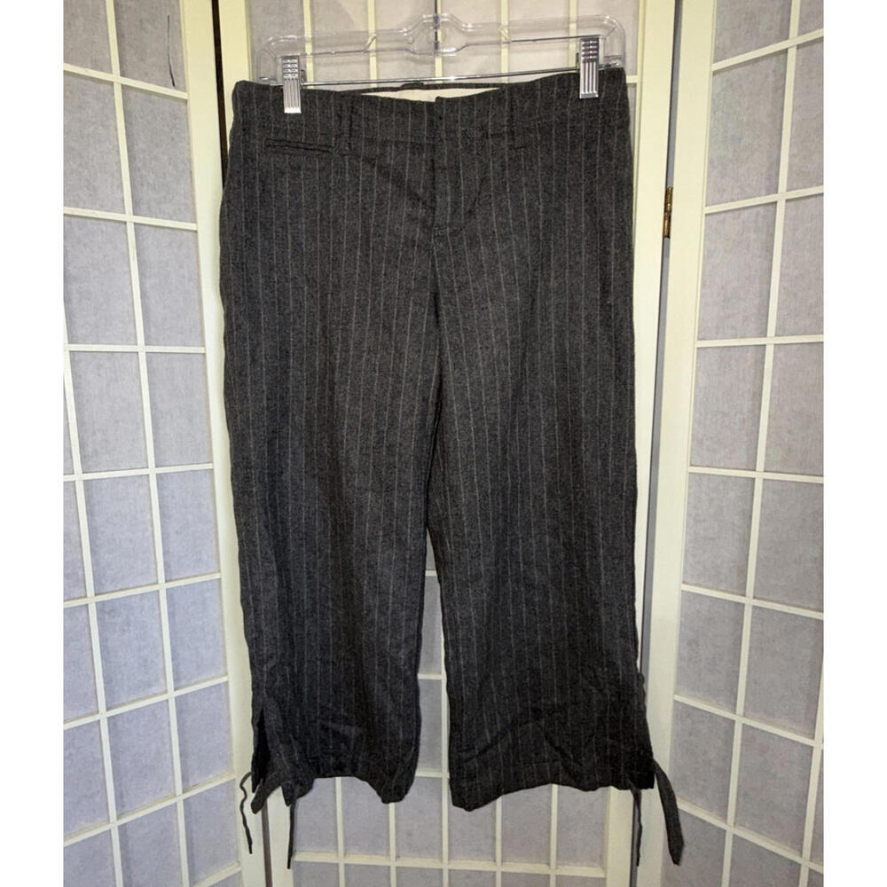 Vintage Gap Gray‎ Pinstripe Wool Blend Y2K Business Casual Preppy Dress Pants 2